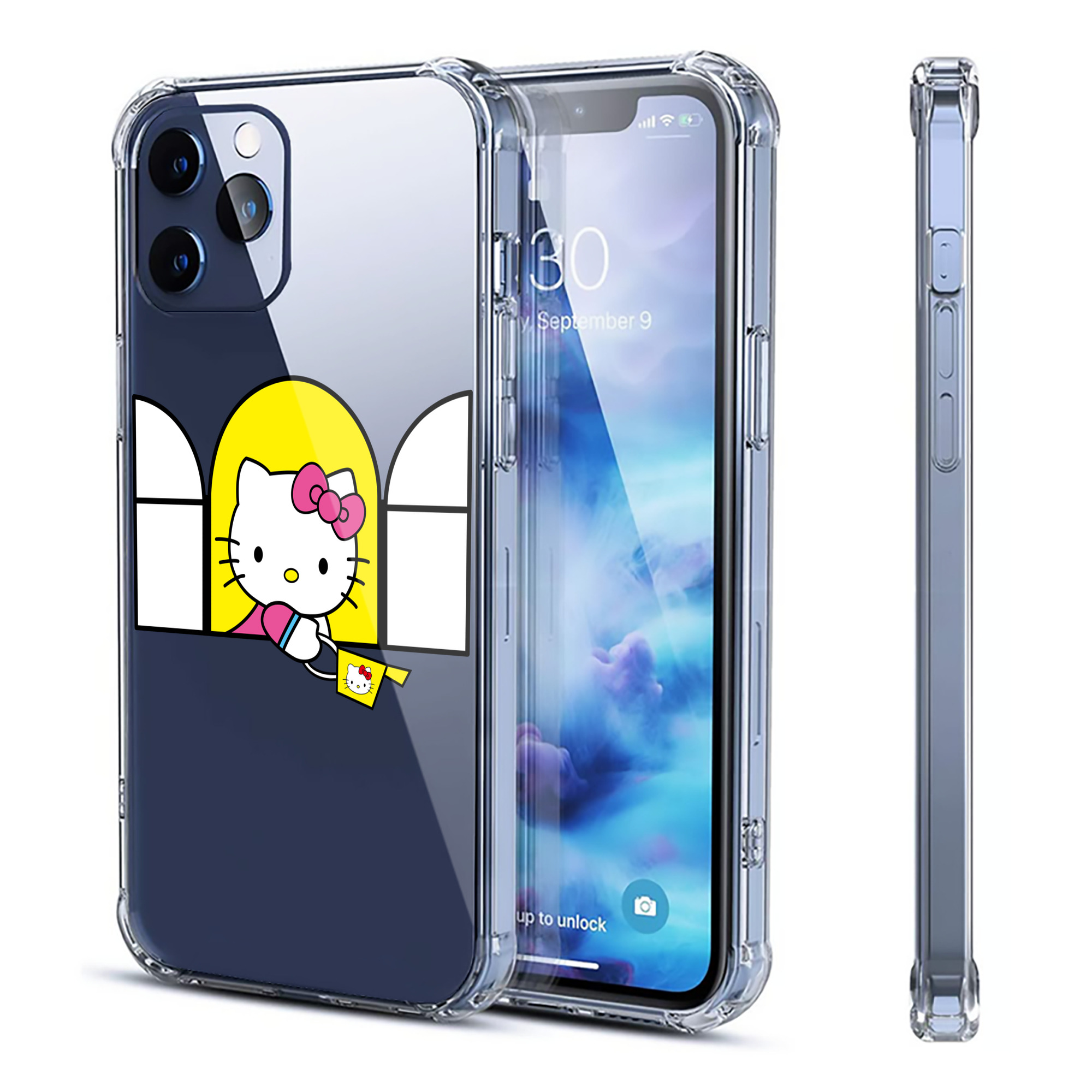 （画像用） Hello Kitty ハローキティ 【iPhone 12シリーズ対応】透明スマホケース（クリアソフトケース）